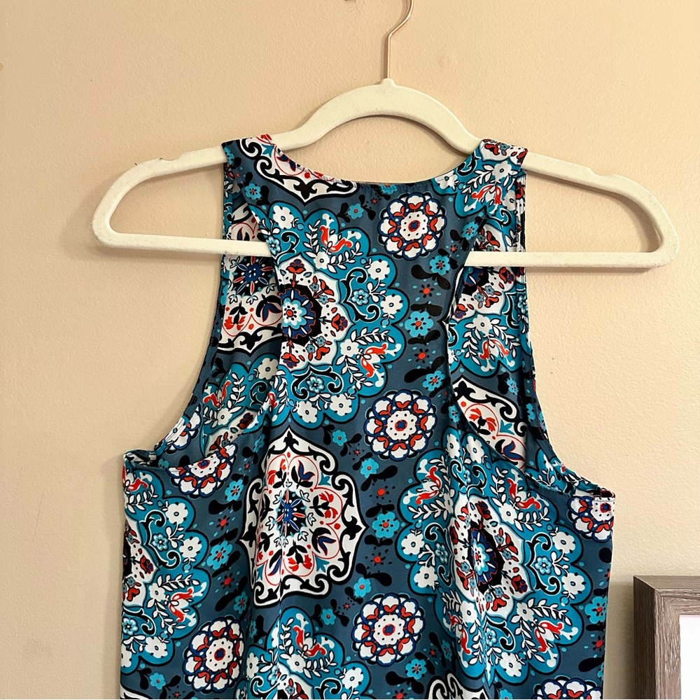 Loft Floral Sleeveless Women's Top - Teal and Black - Picture 5 of 7